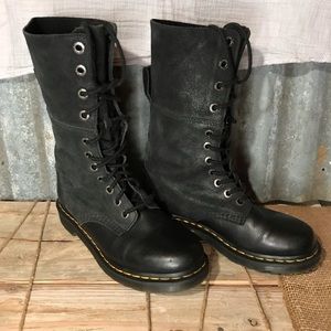 Dr. Martens Hazil 11" shaft black leather boots